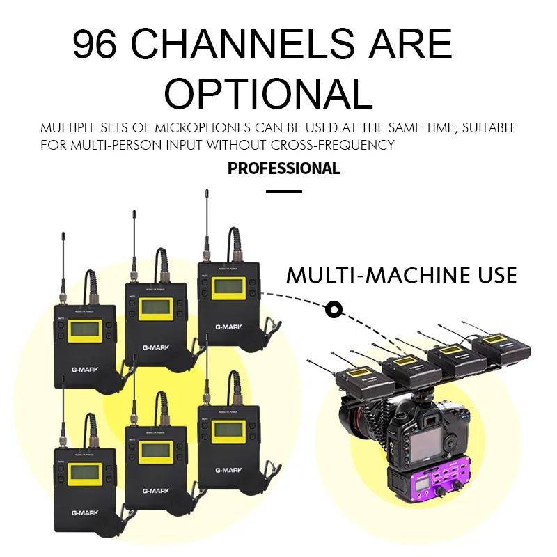 G-MARK G3 Профессиональный UHF беспроводной микрофон двойной петличный микрофон приемник передачи для Canon Nikon камеры sony Osmo Карманный