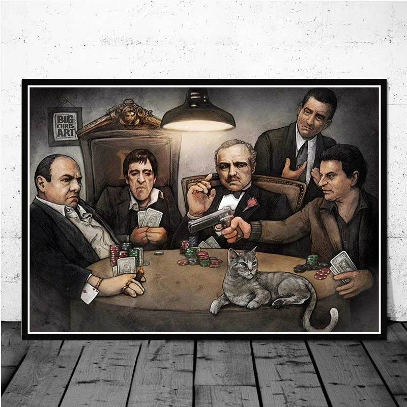 0012 Гангстеры Крестный отец Goodfellas Scarface Sopranos фильм художественный постер Картина Настенная картина домашний декор плакаты и принты - Цвет: 0012