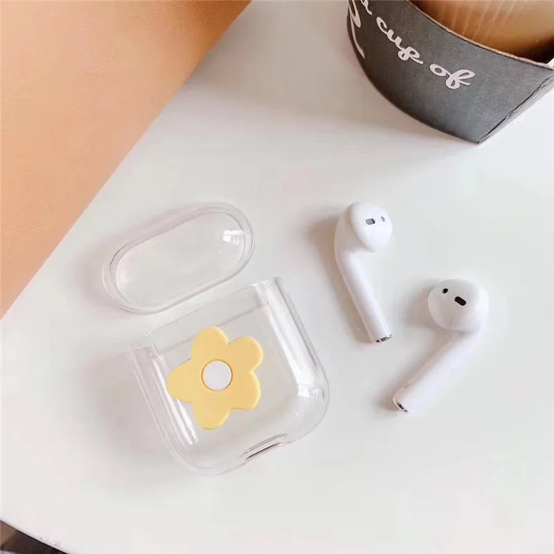Прекрасные свежие цветы для apple Airpods чехол прозрачный ПК Жесткий Чехол зарядный 1/2