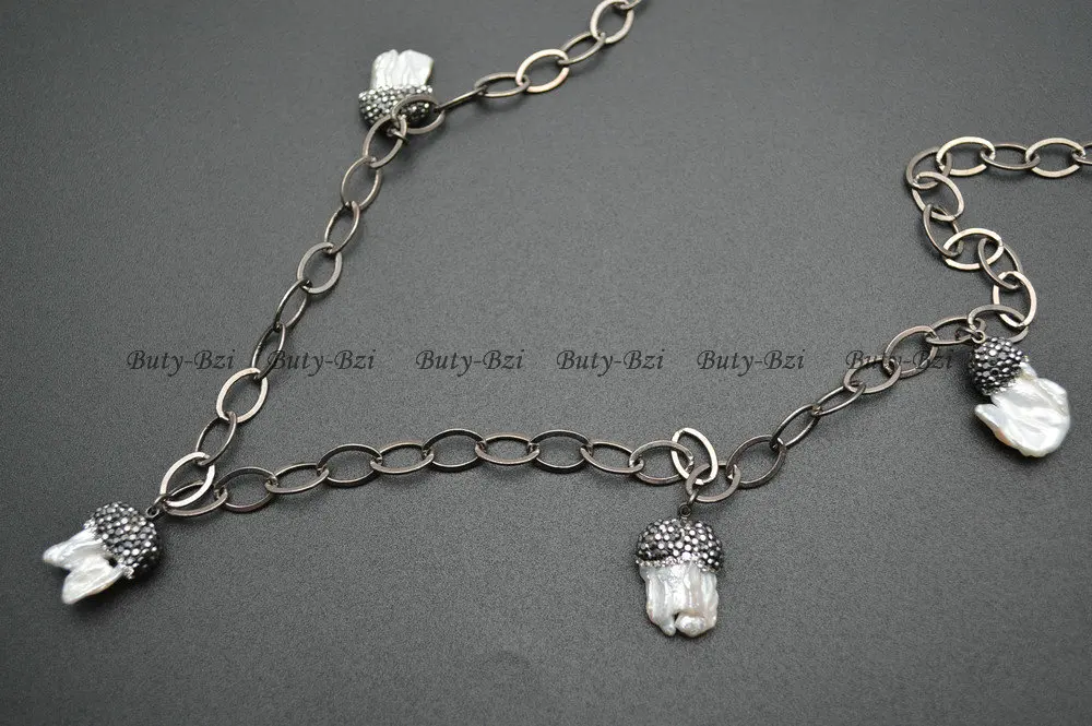 

natural white pearl beads pendant linked Long metal Chains Pendant Necklace Gift Fashion Woman Jewelry