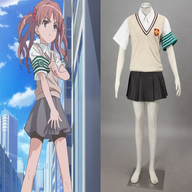 Школьная форма девочки Костюм COS To Aru Kagaku no Railgun Шираи Куроко Косплей костюм на Хэллоуин.