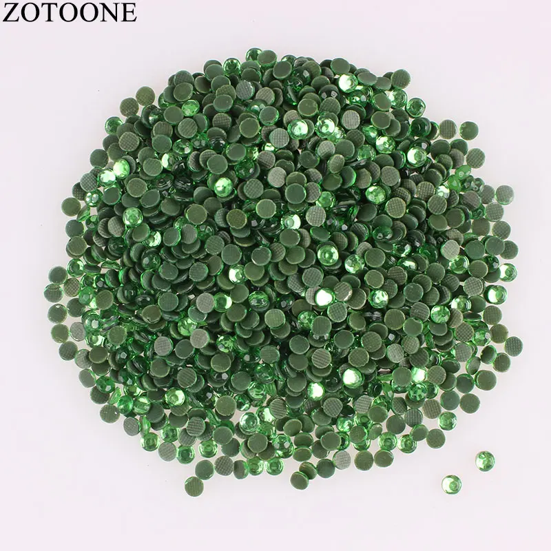 ZOTOONE Зеленая Смола горячей фиксации Стразы теплопередача дизайн ногтей s для