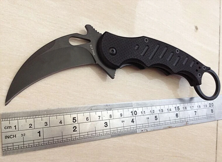 Karambit Складной нож 440C Лезвие G10 Ручка Открытый Кемпинг обучение когти охотничьи