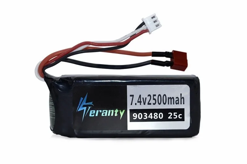 Бургундия Обновленная батарея 2500mah до 5000MAH 7,4 v lipo батарея для Wltoys 12428 12423 RC автомобилей запасные части 2 шт 7,4 V 2500mah батарея - Цвет: Бургундия