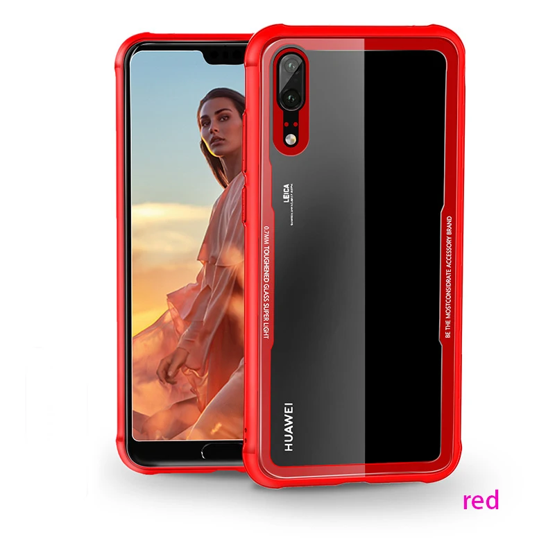 Роскошный закаленное стекло чехол для huawei P20 P20 Pro P 20 Lite - Цвет: red