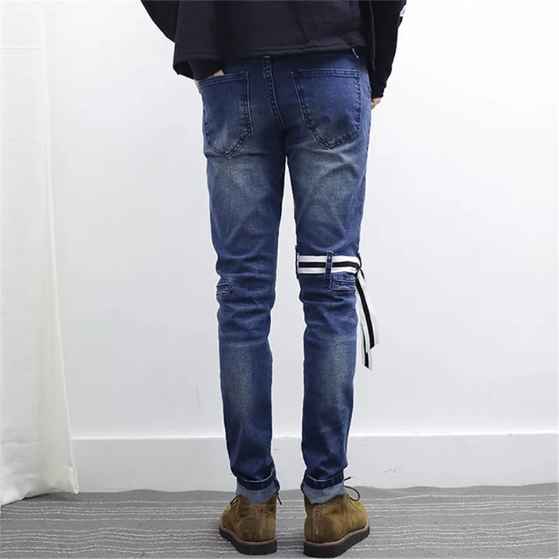VERSMA в Корейском стиле Ulzzang Harajuku SUGA Slim Fit джинсы брюки Хай стрит GD ленты дизайн Для