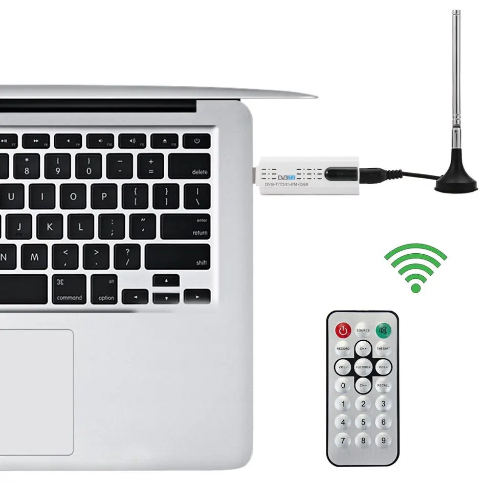 Цифровой спутниковый DVBT2 USB ТВ приставка DVB T2 FM DAB тюнер высокой четкости HDTV для ПК
