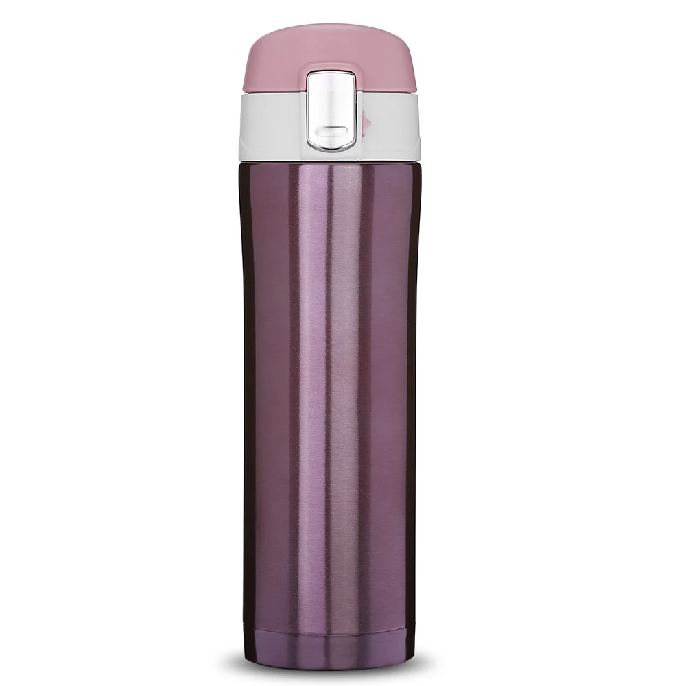 Rosy Pink 500 мл Термос из нержавеющей стали, вакуумная колба для чая, кофе, молока, воды, для путешествий, вакуумная изоляция, герметичная Съемная Бутылка - Цвет: Rosy Pink