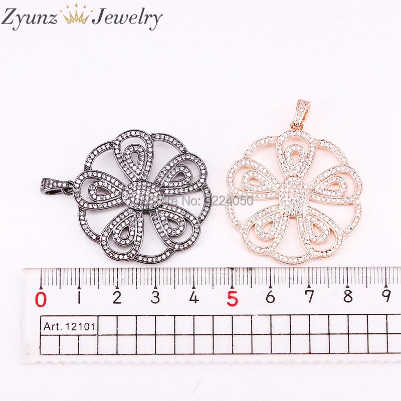 5 шт. новый дизайн микро проложить циркон цветок кулон для женщин высокое