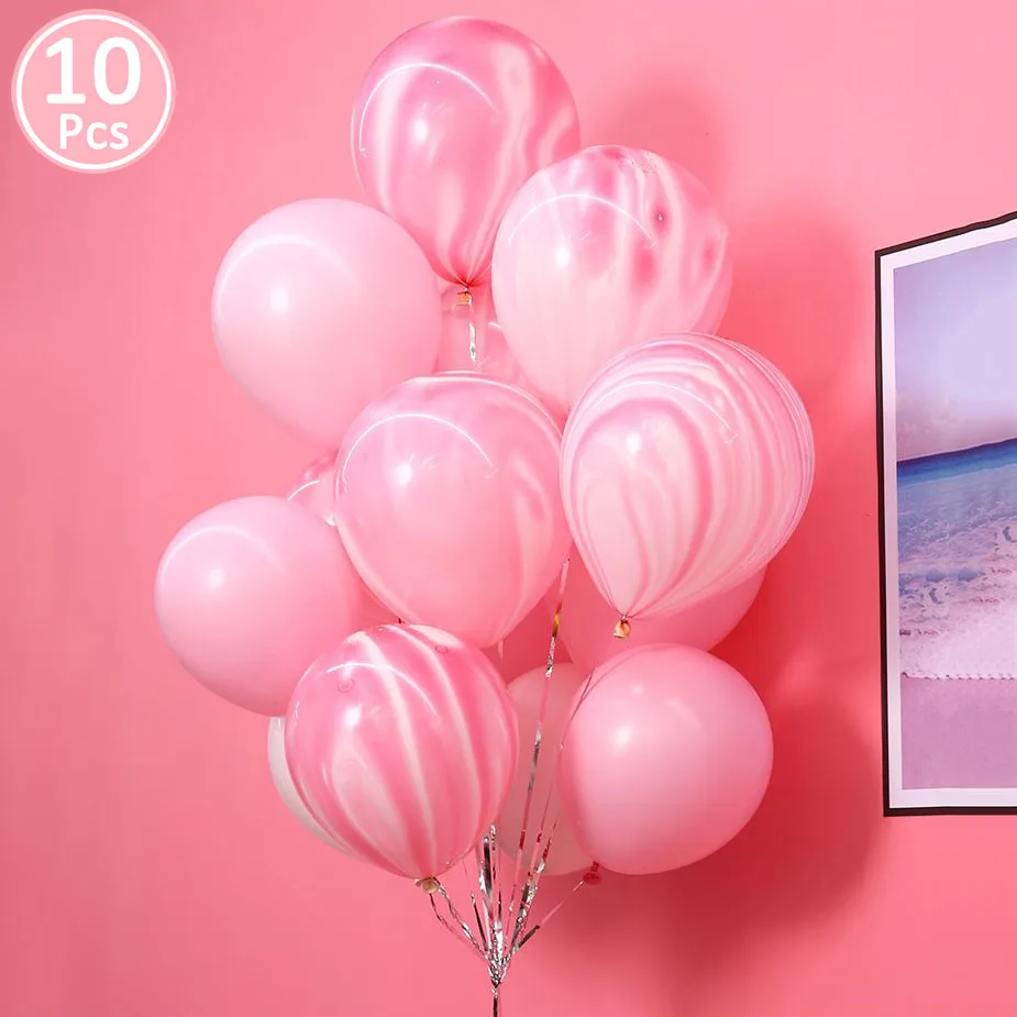 Pink Agate 10 шт смешанный воздушный шар "Конфетти" украшения для дня рождения для детей и взрослых пол раскрывает Babyshower Свадебные выпускные принадлежности - Цвет: Pink Agate