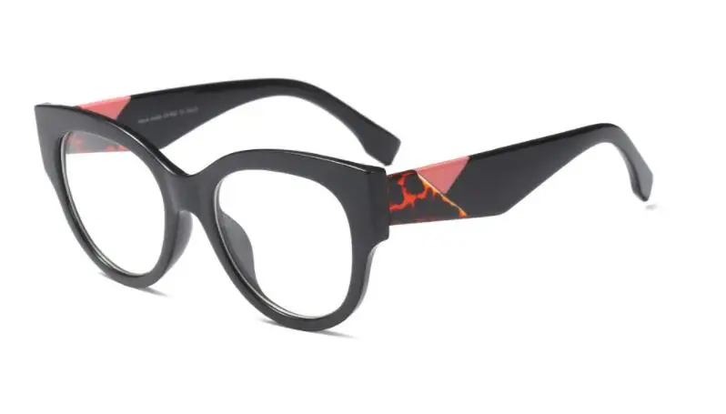 C4 Bright Black Кошачий глаз, оправа для очков, прозрачные очки, роскошные очки для близорукости, большие синие очки, Женские аксессуары, прозрачные линзы, очки - Цвет оправы: C4 Bright Black