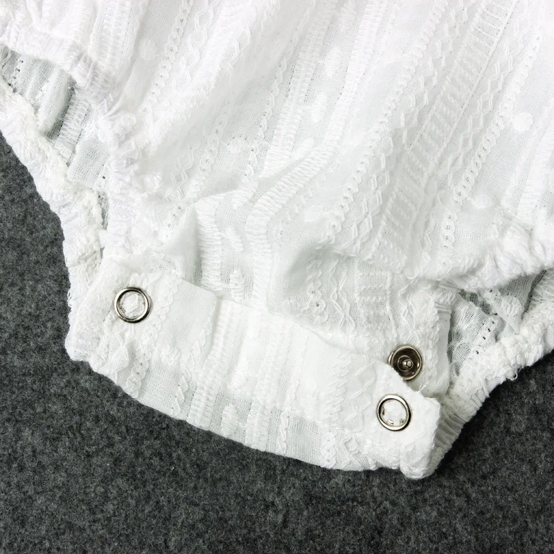 Лето 2017 г. белый Комбинезоны для малышек маленьких Обувь девочек Кружево