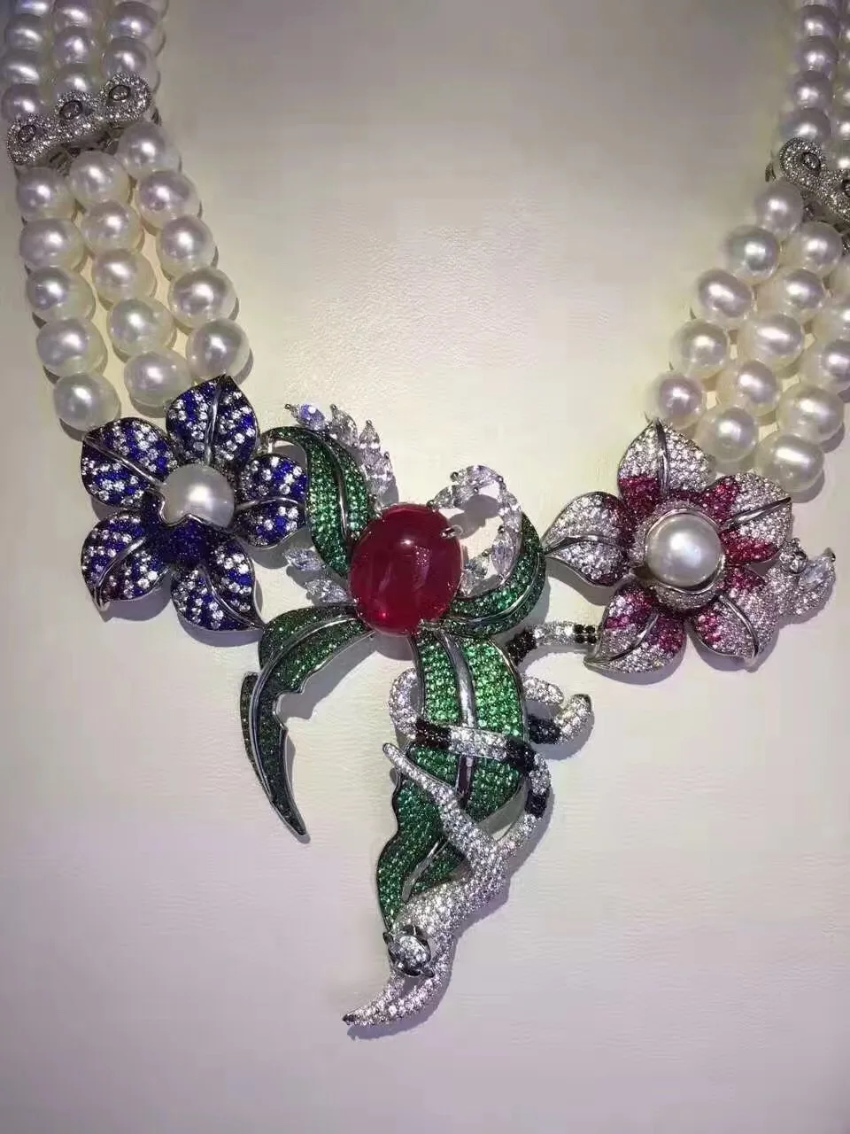 ?? 天然淡水真珠のネックレスの結婚式 925 スターリングシルバーキュービックジマルチレイヤファッションジュエリー