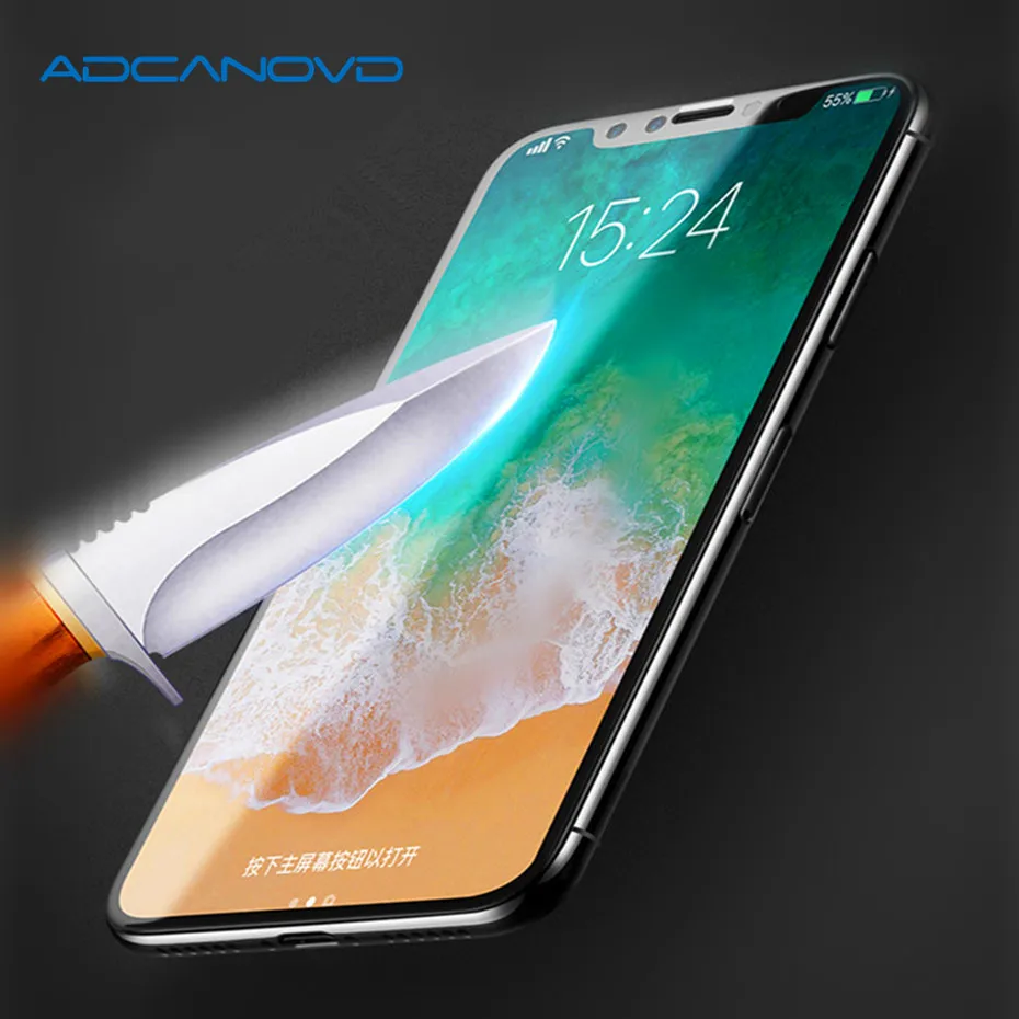 10 шт. 3D изогнутые углеродного волокна Мягкий край закаленное Стекло для IPhone X 8 Plus