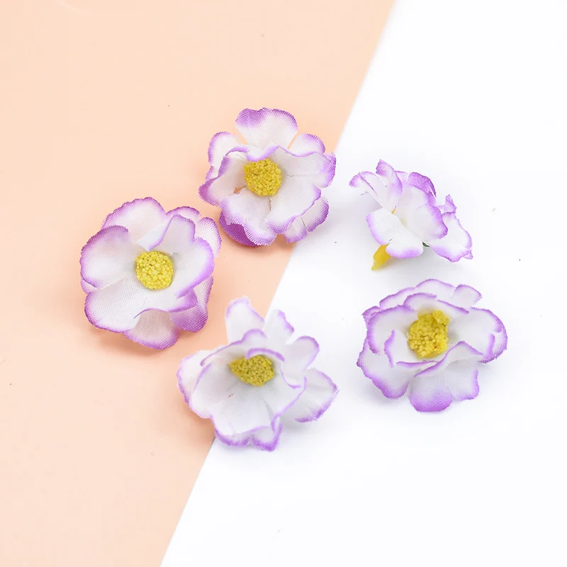 purple 30 шт. Разноцветные Милые шелковые головы вишни поддельные ромашки Рождество Свадьба домашний декор аксессуары diy подарки коробка искусственные цветы - Цвет: purple