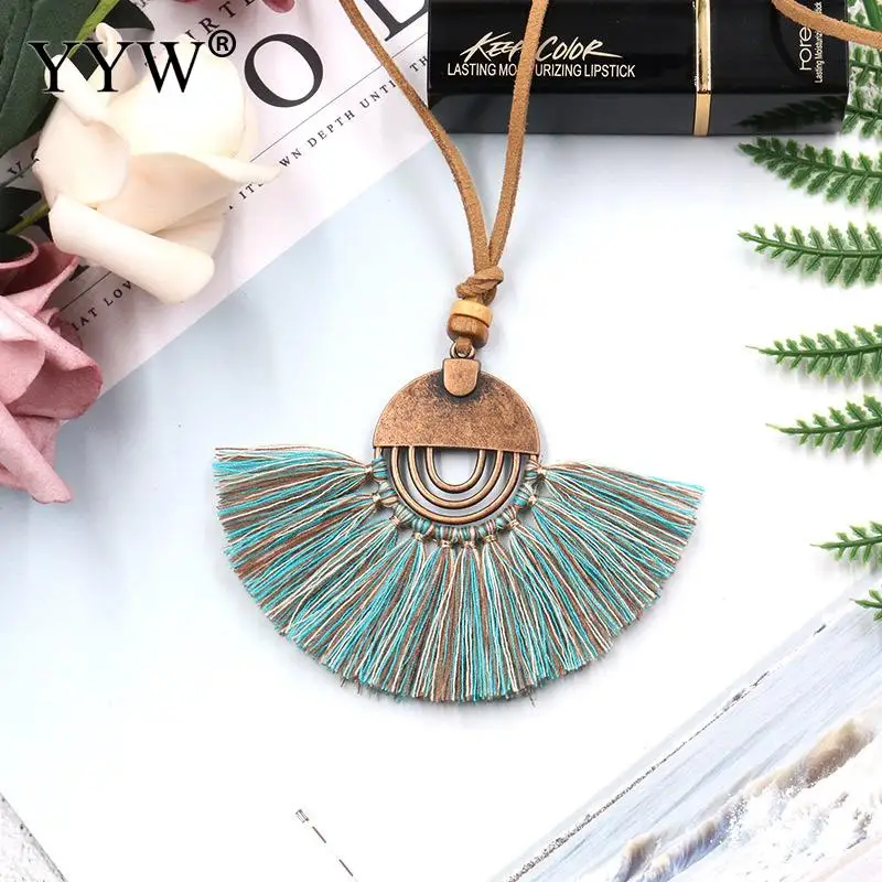 2018 богемные женские ожерелья Длинная кожаная цепочка свитер с кисточками