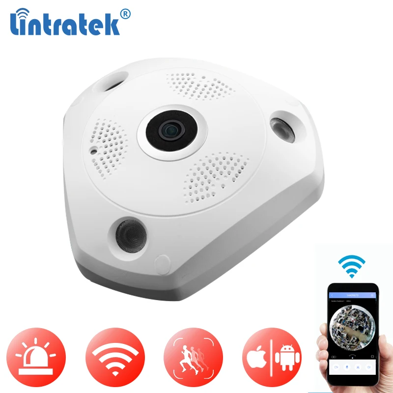 Мини Беспроводная ip камера безопасности WiFi HD960P Wi Fi Fishey наблюдение 360 градусов