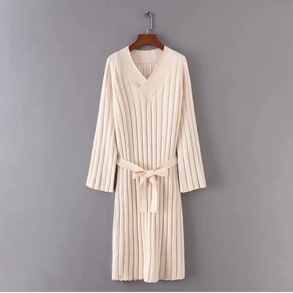Для женщин Полосатый линия разрез Платья-свитеры одноцветное Цвет kleding jerseis