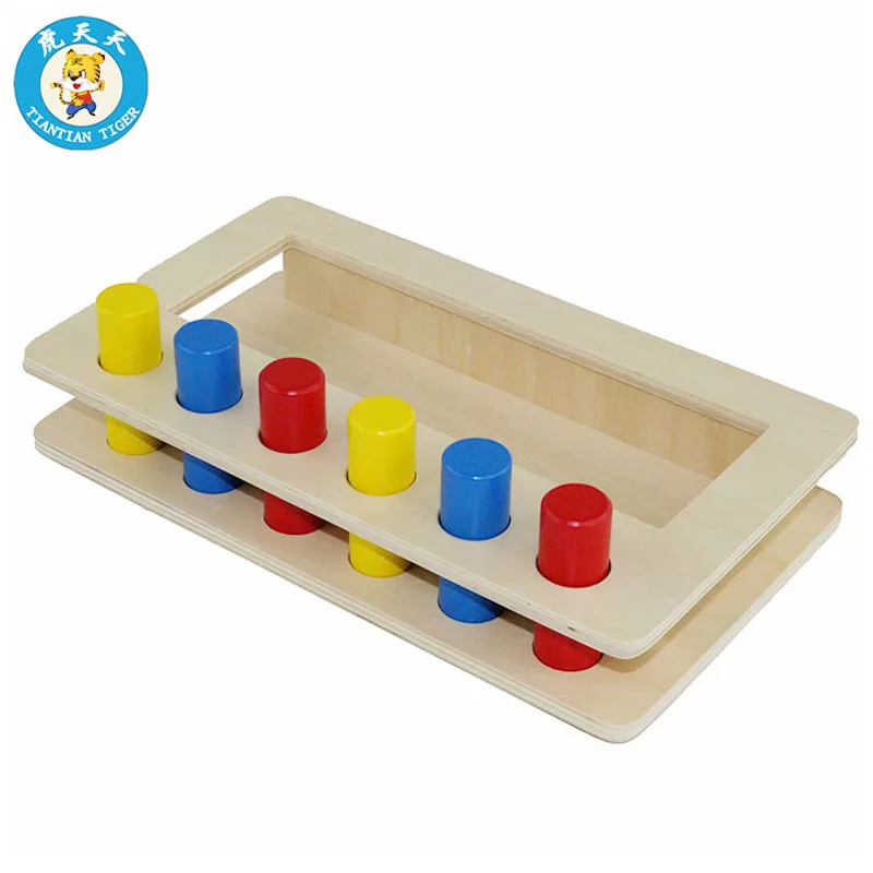 Детская игрушка Монтессори, Обучающие деревянные игрушки Imbucare Peg Box с цилиндрами