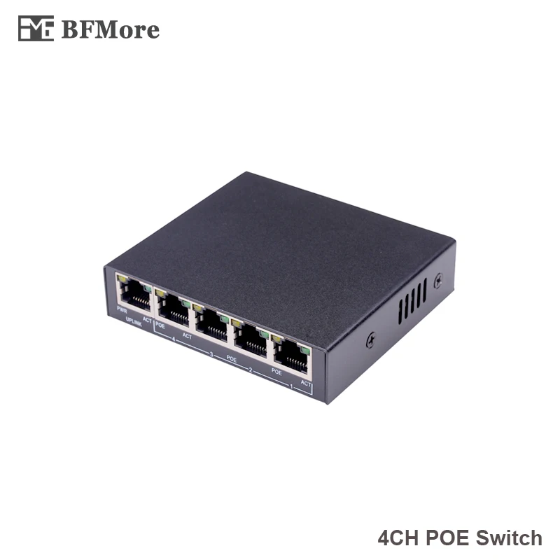 Bfmore 1 + 4 Порты и разъёмы 10/100 Мбит/с мини PoE коммутатор Мощность over Ethernet IEEE802.3af 60 Вт 48