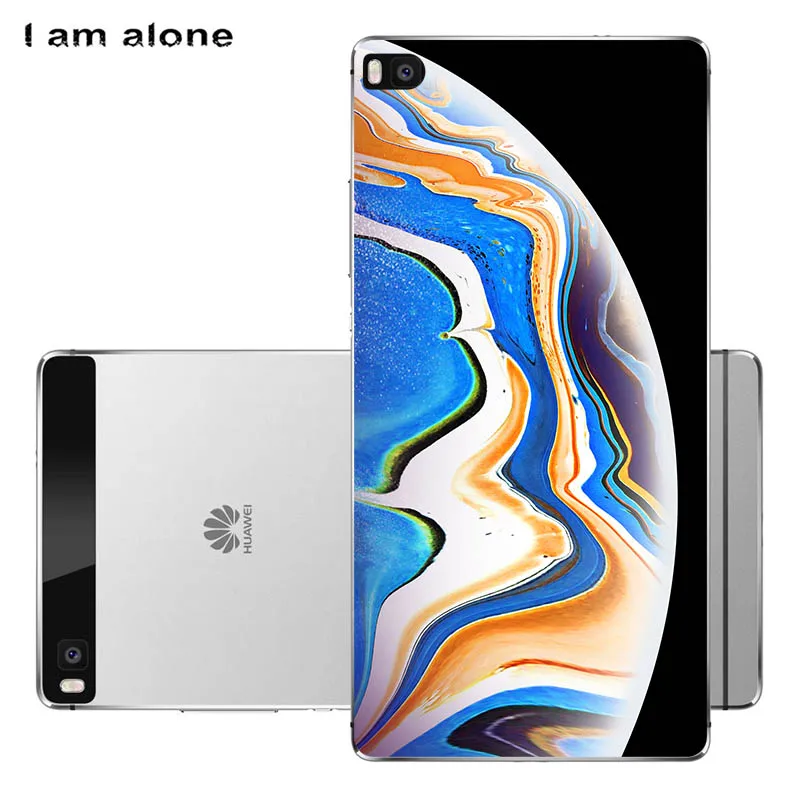 I am alone Phone Bags For Huawei Ascend P8 2015 5.2 inch Soft TPU Mobile Fashion Printed Lite Free Shipping |