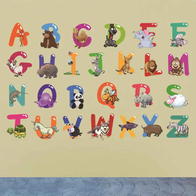 Съемные буквы алфавита водонепроницаемые наклейки на стену из ПВХ DIY дверь