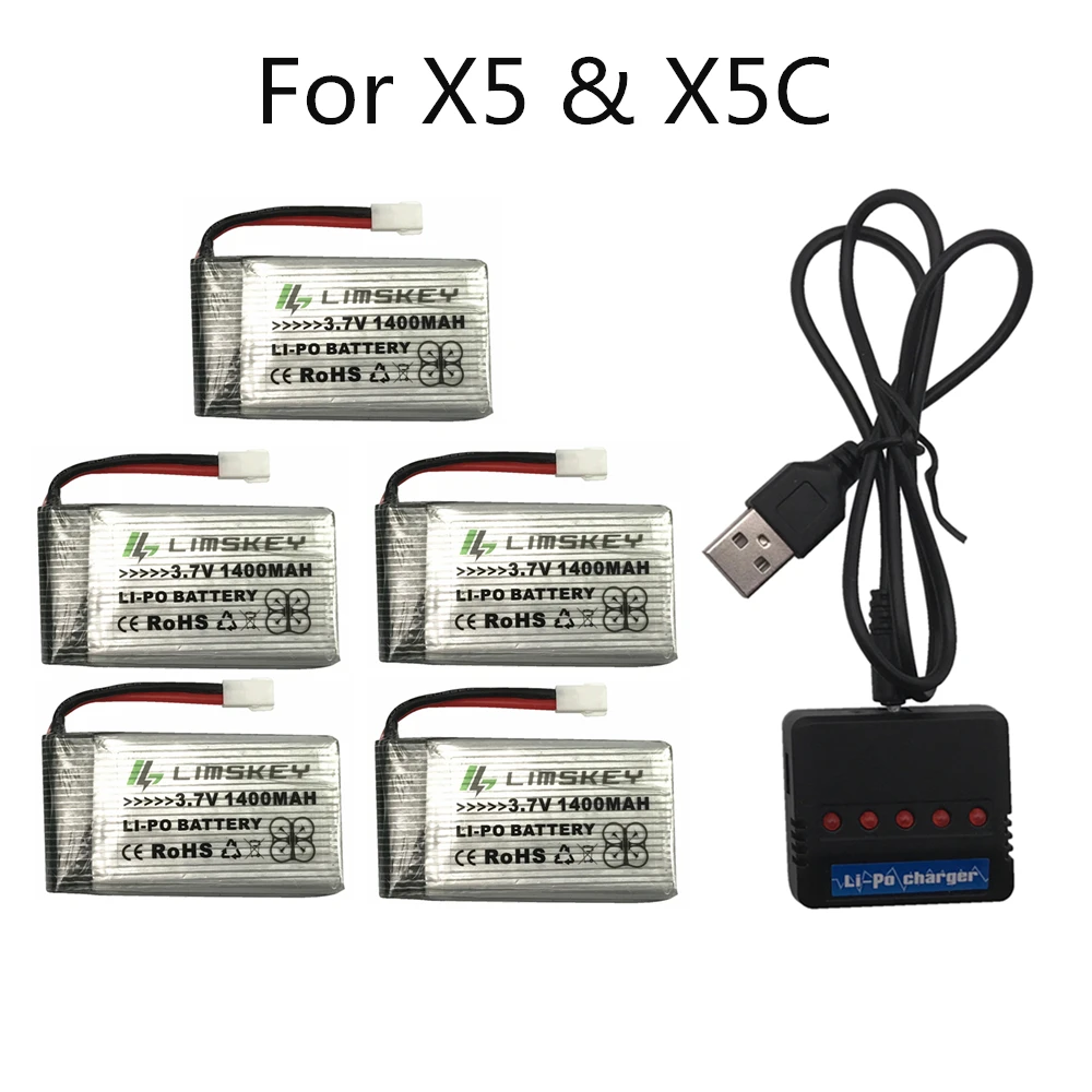 Литий полимерный аккумулятор Limskey 3 7 в 1400 мАч Syma X5 X5C X5uw x5uc x5hw x5hc для квадрокоптера