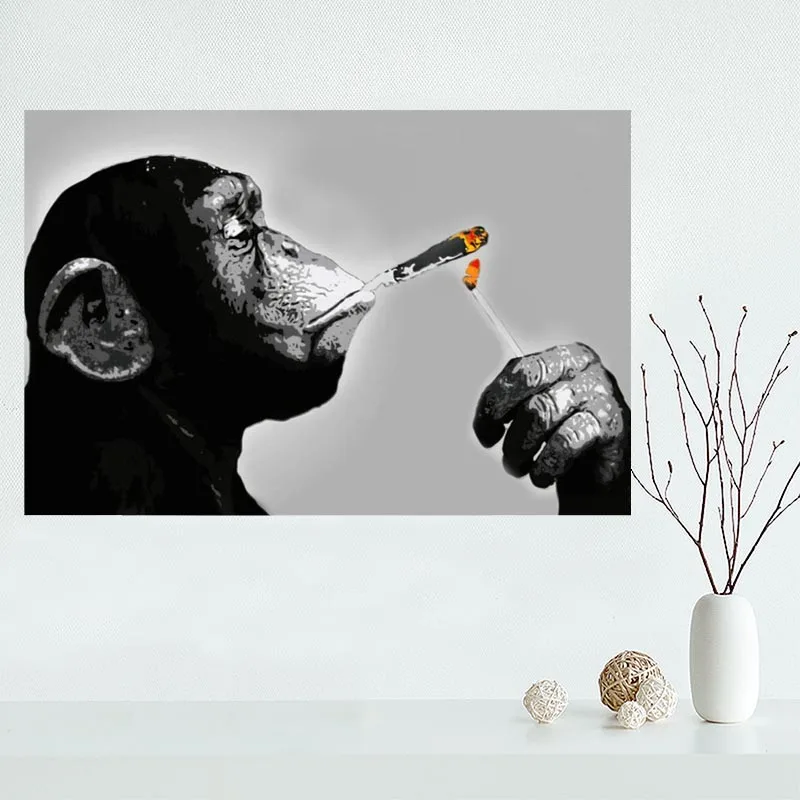 Новое поступление индивидуальный холщовый постер с обезьянами украшение для