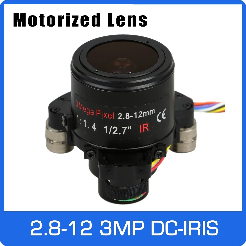 

Motor 3Megapixel Varifocal CCTV Lens 2.8-12mm D14 Mount With DC IRIS and Motorized Zoom and Focus For 1080P/3MP AHD/IP Camera