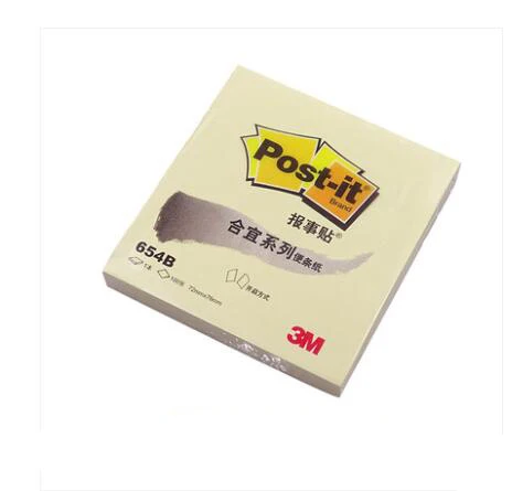 Цвет: желтый 3M Post-it 100 листов на блокнот post it sticky notes для планировщика postit sticky note paper memo pad цена образца 654B-P - Цвет: Цвет: желтый