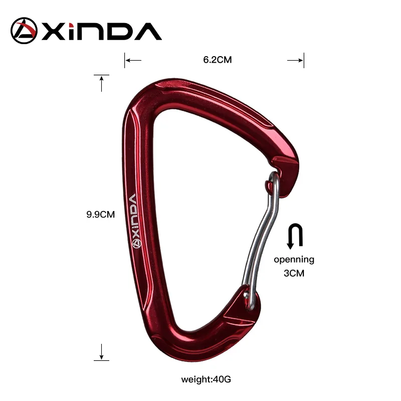 XINDA Высокое качество Профессиональный 5200 натяжение нагрузки скалолазание замок провода ворота удлинители портативный карабин Спорт на открытом воздухе