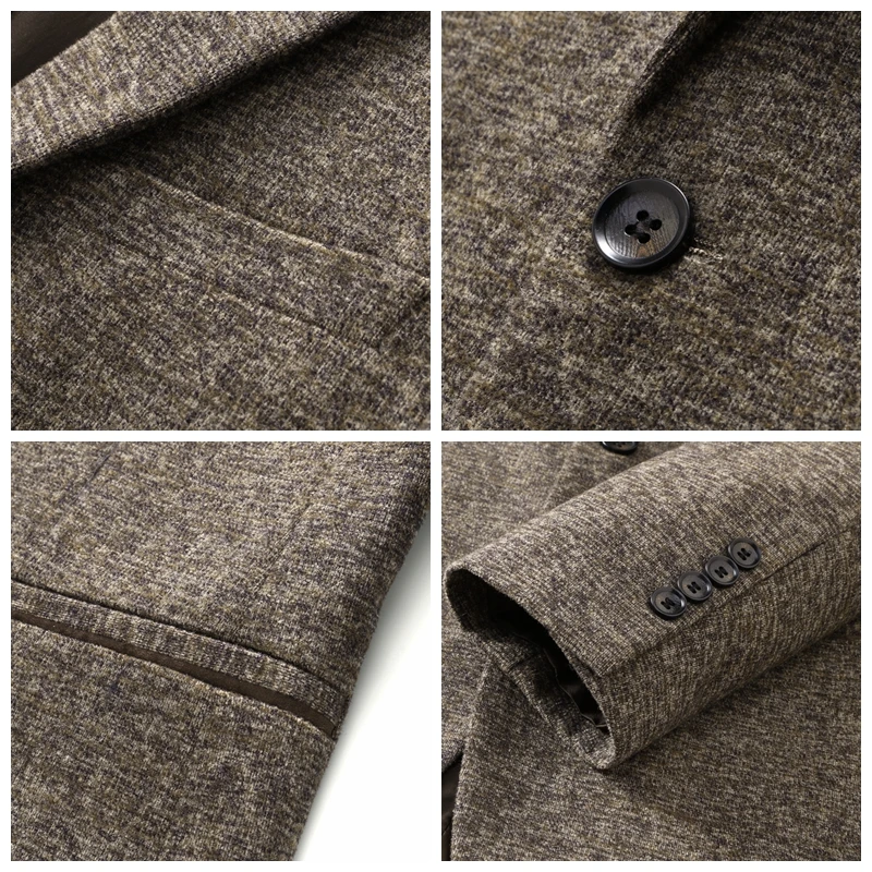 

JZ CHIEF Blazer Masculine Slim Fit Casual Suit Jacket Men Cotton Blazer Single Breasted 2 Button Solid Wedding Coat Business Man