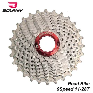 Велосипедная кассета BOLANY, свободное колесо, 9 скоростей, 11-28T, Передаточное отношение, серебристая сталь, звездочка, запчасти для велосипеда Shimano Sram