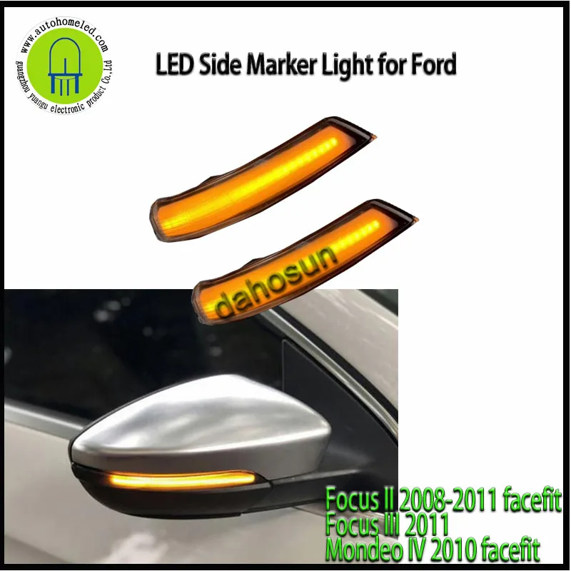 2pcs x LED Turn Signal Light Side Wing Rearview Mirror Indicator Blinker Repeater Glow beam For Ford Focus 2012-2018 | Автомобили и