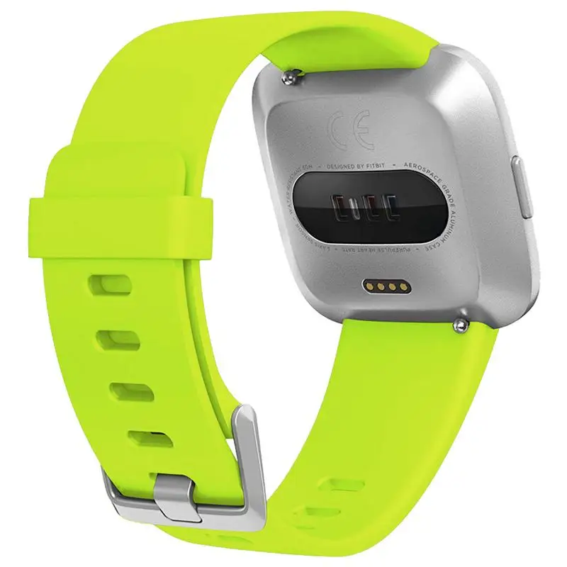 Fluorescent Green Высококачественный мягкий силиконовый безопасный регулируемый ремешок для Fitbit Versa/Versa Lite, ремешок для браслета, ремешок для часов - Цвет: Fluorescent Green