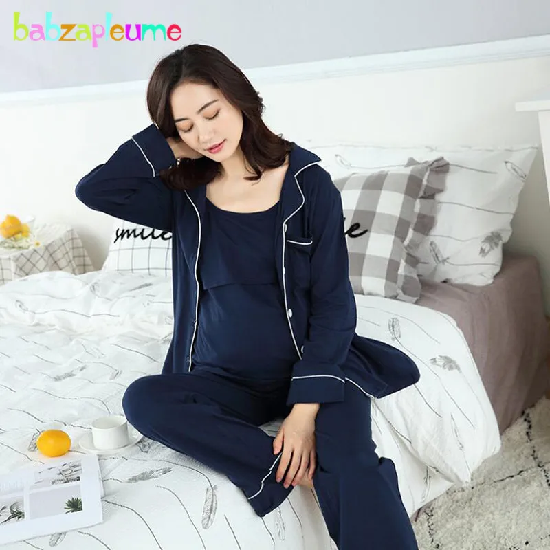 

Maternity Nursing Maternity Sleepwear Long Sleeves Nightwear Fashion Cotton Breastfeeding Pajamas For Pregnancy Clothes BC1792-1