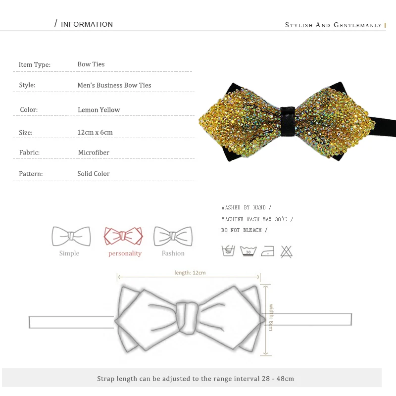 2019 New High Quality Men's Sharp Corner Bow Tie Romantic Wedding Groom Bowtie Diamond Encrusted Colorful Exquisite | Аксессуары для