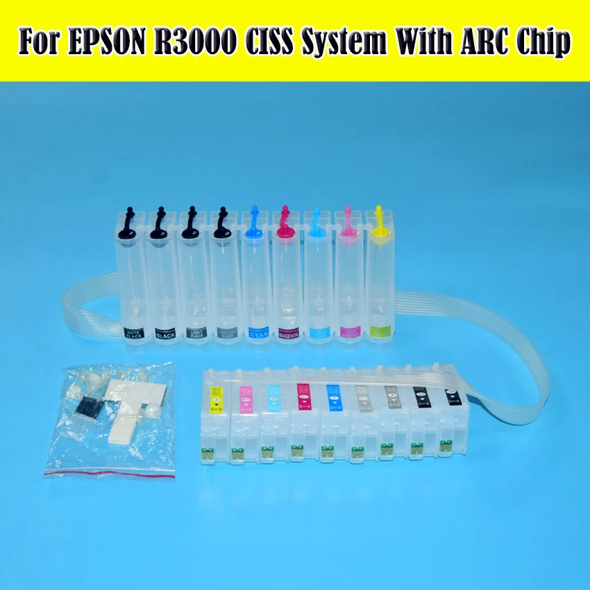 9-цветная/лот T1571-T1579 T157 система Ciss для EPSON Stylus Photo R3000 с постоянным ARC-чипом показа