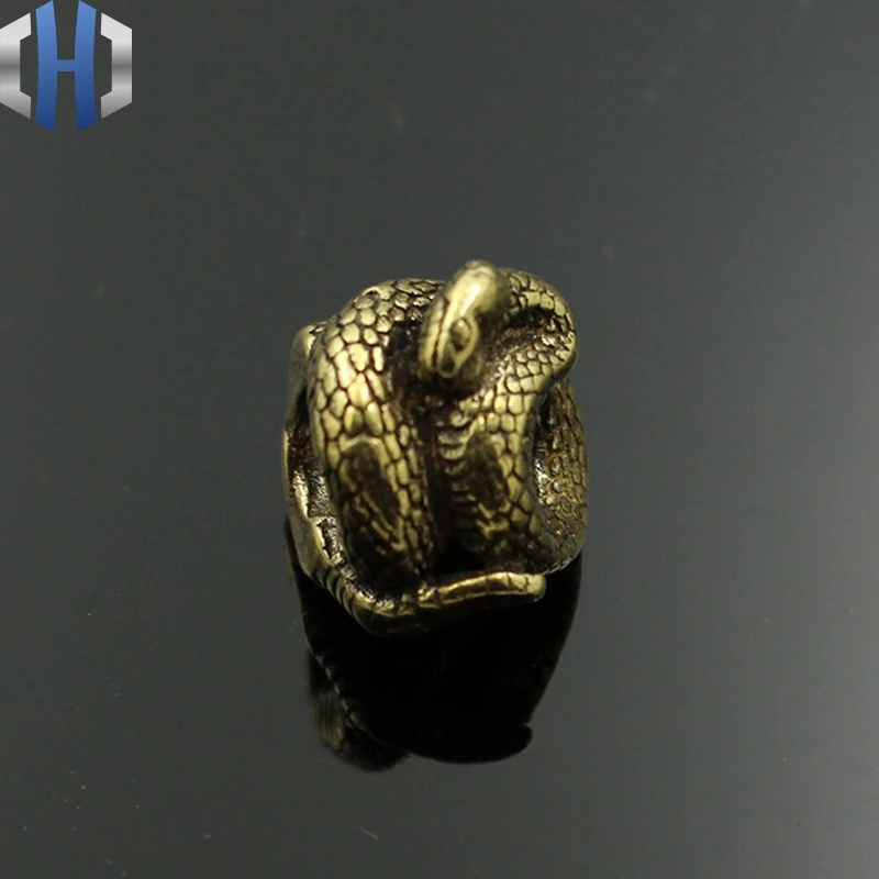 Змеиный латунный нож бусины Зонт веревка Сделай Сам EDC ремешок Паракорд