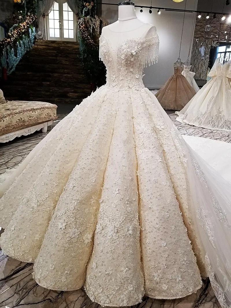 LS12470 свадебное платье 2018 Роскошное O образным вырезом для блузки с кружевами из
