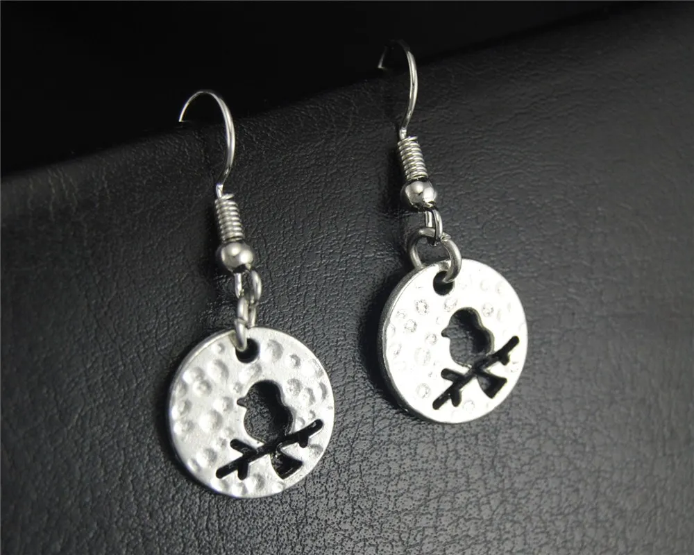 1 пара (2 шт) тибетская Серебряная птица на ветке круглые висячие серьги ручной