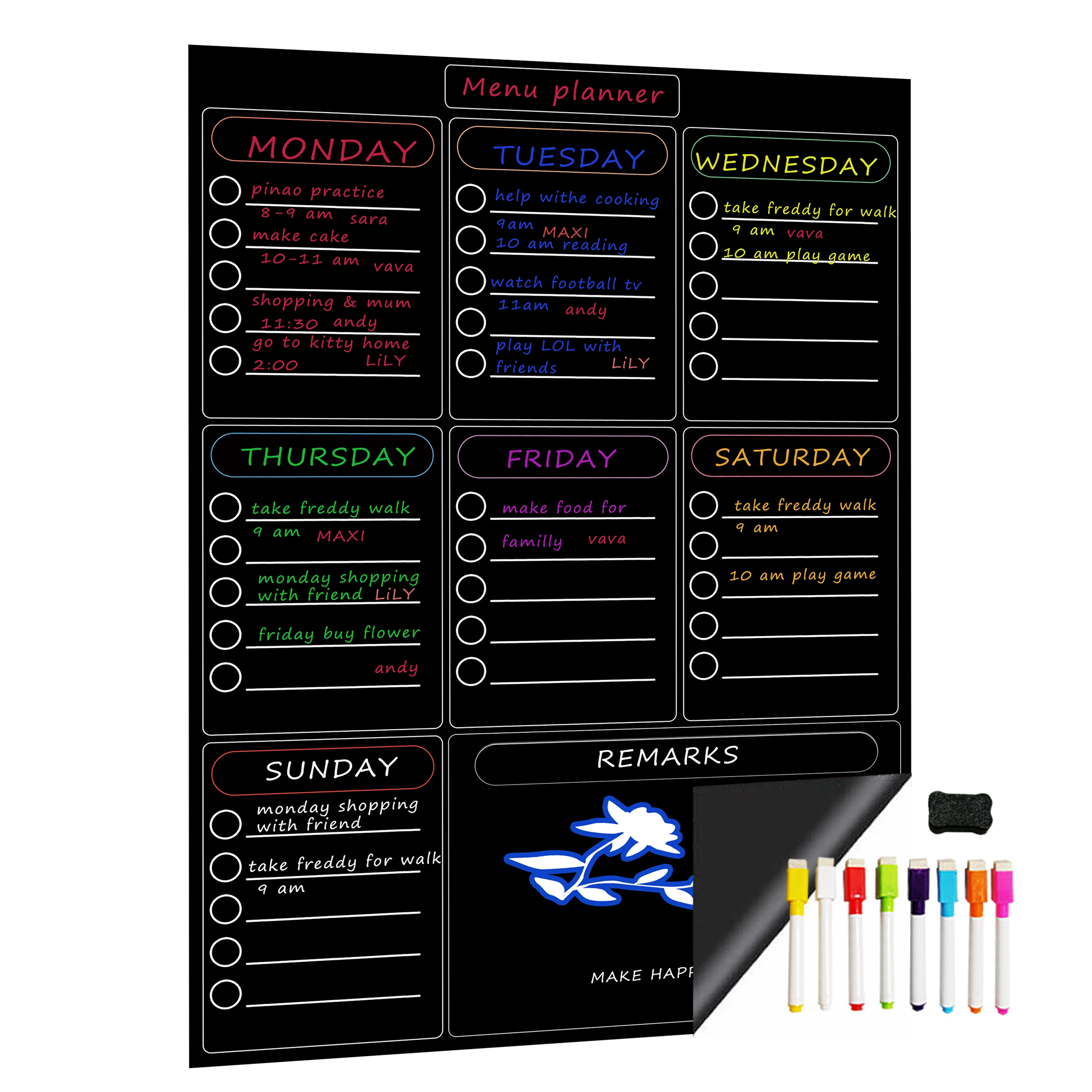 Магнитная доска-еженедельник на холодильник Офисная доска для надписей |