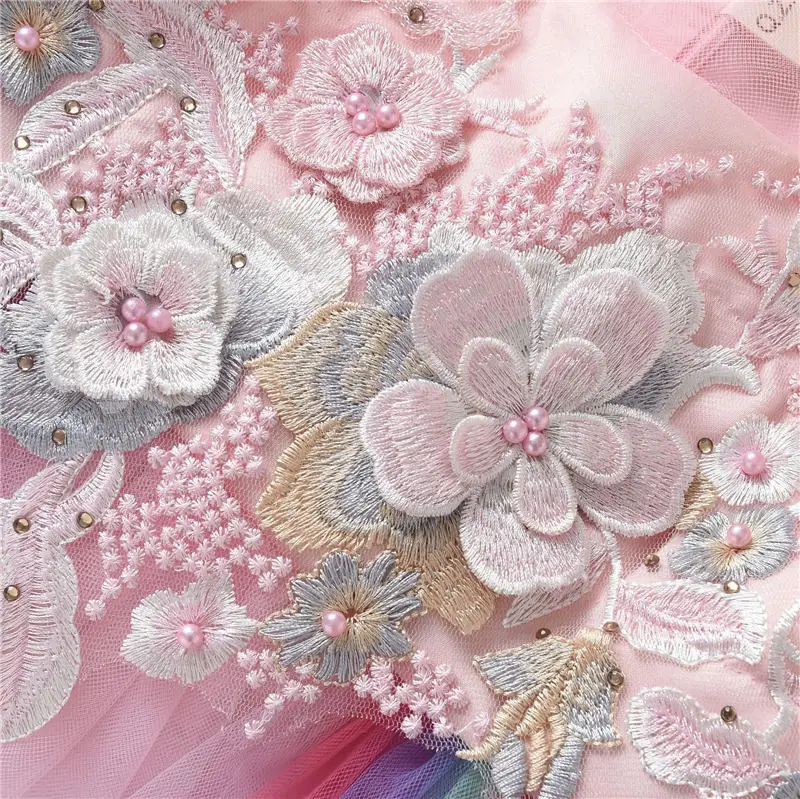 New Brand Floral Embroidery Girl Dress For Infant Kids Baby Party Wear Dresses Tutu Birthday Outfits Children Clothing | Детская одежда