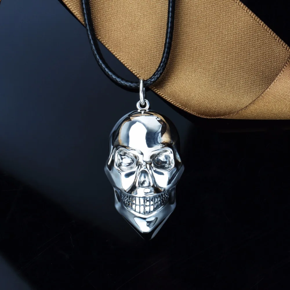 Strollgirl 925 Sterling Silver Skull V for Vendetta Pendants & Necklaces For Women Punk Chain Necklace Fashion Jewelry Gifts|skull fashion|sterling