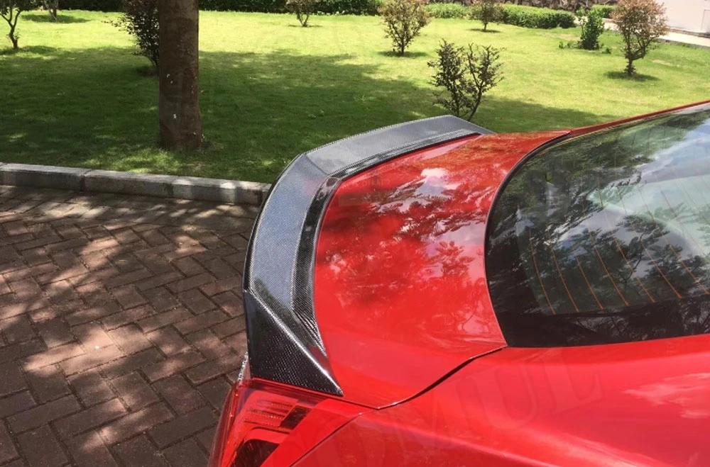 V Стиль углеродного волокна задний спойлер для Cadillac ATS Седан 4 двери frp зад бампер багажник крылья