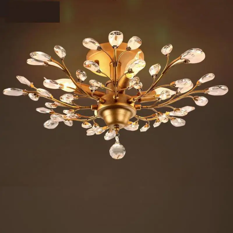 Студийная Светодиодная лампа в виде дерева с кристаллами подвесные потолочные