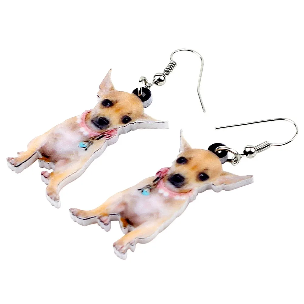 WEVENI акриловый симпатичный сидячий воротник Чихуахуа серьги с собаками милый