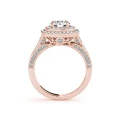 Rose Gold Plated LESF 925 пробы серебро 1ct 5A кубический цирконий обручальное кольцо наборы роскошное кольцо на палец ювелирные изделия для женщин - Цвет основного камня: Rose Gold Plated