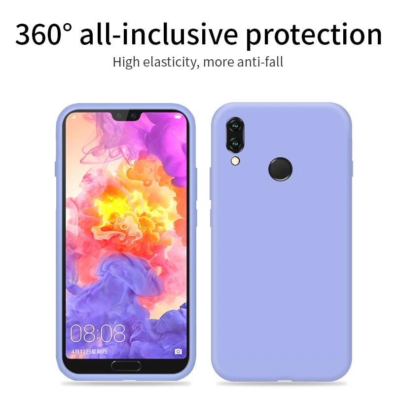 Оригинальный жидкий силиконовый чехол для Huawei P20 P30 Lite Mate 20 10 Pro Простой Прозрачный