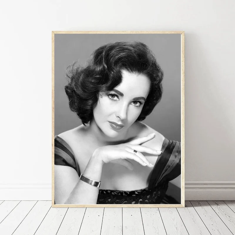 Художественный шелковый постер Elizabeth Taylor для домашнего декора 45х60см|Рисование и